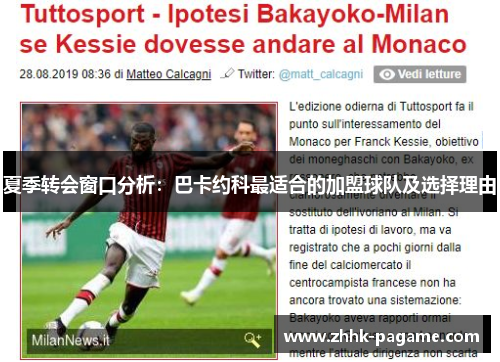 夏季转会窗口分析：巴卡约科最适合的加盟球队及选择理由